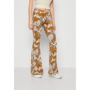 Free People Make A Statement Flare Pant in Bronze Combo Size Large Boho